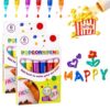 Obluchye Popcorn Pens 3D Art Puffy 6 Colors Bubble Markers Kit Heat Activated Magic Relief Drawing Pen Set, DIY Crafts Birthday Gifts Art Stationery