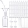 OBreezify 48 Pcs 15ml Small Plastic Dropper Bottles Set with 40 Empty Squeezable Portable Dropper Bottle 4 Handled Funnels 3 Pipettes 1 Label Sheet for Travel Eye Drops Essential Oils Liquid Filling