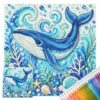 Ocean Animals Cross Stitch Kit 14CT Stamped Printed Canvas