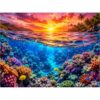 Ocean Sunset Above a Coral Reef, Jigsaw Puzzle for Adults, 1000 Pieces
