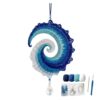 Ocean Wave Crochet Wind Spinner DIY Kit,Coastal Crochet Craft Kit with Yarn
