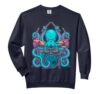 Octopus Play Drums Drummer Musician Rock Music Band Tee Comfort Colors Adult Sweatshirt