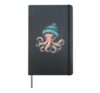 Octopus Wearing Beanie Funny Cute Ocean Animal Kraken Winter Hardcover Journal, Black