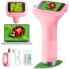 Odatay 1000X Digital Kids Microscope Kit with 12 Slides & 2" Screen, Pink