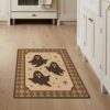 ODIKA 3'x5' Brown Beige Ghostly Motif with Star Washable Throw Rug