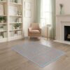 ODIKA 4'x6' Coral Turquoise Ocean Wave Interlocking Washable Area Rug