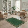 ODIKA 4'x6' Gold Emerald Symmetrical Interlock Washable Area Rug