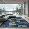 ODIKA 9'x12' Deep Blue Green Ocean Animal Design Washable Area Rug