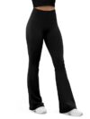 ODODOS Women's Powerful Tummy Control Flared Yoga Pants 2.0 High Waist Gym Workout Bootcut Leggings with Inner Pocket - 29" Inseam, Black, Medium