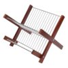 OEBUAFI Dish Drying Rack, 304 Stainless Steel and Composite Wood for
