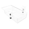 OEBUAFI No Drill Under Desk Drawer Metal Slide Out Storage Basket Organizer with Fixed Clamp for Office Kitchen Cabinet (White Small Without Grid)