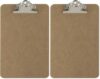 Officemate Recycled Wood Clipboard, 3 Inch Clip, 2 Pack Clipboard, Memo Size (6 x9 Inches), Brown (83103)