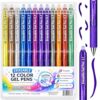 Office Roast Erasable Gel Pens 0.7mm 12 Pack – Vibrant Colors, Smooth Writing, Quick Dry Ink, No Smudge, Fine Tip Colored Pens for School, Journaling & Note Taking