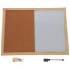Office Whiteboard Cork Board Organizer with Wooden Frame 12x16