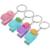 OFFSCH 4Pcs Cute Cartoon Animal Keychain Staplers Small Portable Stapler for Students Office Use with Key Rings