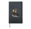 Off To Read Some Books Lover Raccoon Bike Streetwear Hardcover Journal, Black