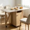 OFLILAK Folding Dining Table, Drop Leaf Kitchen Island with Storage
