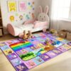 OGPJKEQR ABC Rugs for Kids Playroom, 3x5 Ft Educational Alphabet Rug with Numbers Animals Seasons Fruits, Non-Slip Washable Soft ABC Mat for Bedroom Boys Girls