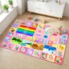 OGPJKEQR Kids Rug for Bedroom, 3x5 Feet Educational ABC Area Rug for Classroom, Non-Slip Alphabet Learning Carpet with Numbers Animals Seasons Fruits,Playroom Indoor Floor Mat