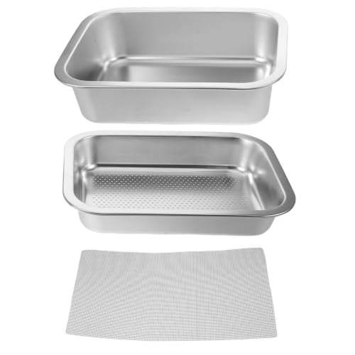 OHPHCALL 3pcs Stainless Steel Sprouter Tray with Reinforced Base and Scientific Drainage System, Wheatgrass Grower Sprouting Container Kit for Gardening and Kitchen Use, Versatile