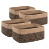 OIAHOMY 4 PACK 7L Storage Baskets for Organizing Storage Bins Black/Yellow