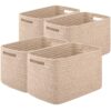 OIAHOMY 4 Pack Storage Baskets for Organizing 20L Cube Storage Bins Brown