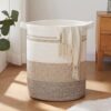 OIAHOMY 60L Laundry Basket Laundry Hamper Nursery Hamper Gradient Yellow