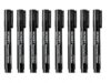 Oil-Based Markers, 8 Pack, Black Multi-Surface Marking Pens for Paper Glass Plastic Wood and Metal, 5.3 in