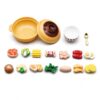 Okiyakusama Miniature Hot Pot Set 17-Piece, 17-piece Set, Pretend House, Resin and Metal Components, Includes Bowl, Spoon, Steak, Broccoli