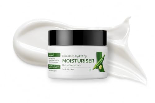 Okra Moisturiser | Deep Hydrating & Moisture-Locking Formula | Natural Skin Repair & Glowing Skin | Helps Improve Dryness, Softness & Skin Texture | Lightweight Daily Face Moisturizer – 100g