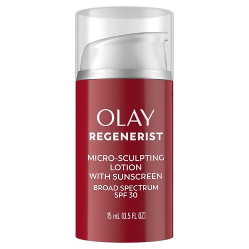Olay Regenerist Micro-Sculpting Cream Face Moisturizer with Sunscreen SPF 30, Anti-Aging Daytime Facial Moisturizer, Hydrating Face Cream with Amino-Peptide Complex and Niacinamide, 0.5 oz