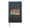 Old Man Playing Padel Hardcover Journal, Black