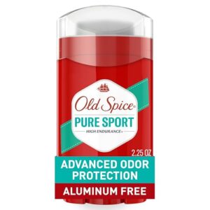 Old Spice Aluminum Free Deodorant for Men, High Endurance, 24/7 Lasting Freshness & Long Lasting Scent, 24/7 Advanced Sweat & Odor Protection, Pure Sport Scent, 2.25 oz (Pack of 12)