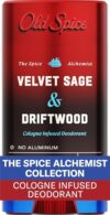 Old Spice Aluminum Free Deodorant for Men, The Spice Alchemist Collection, 24/7 Cologne Infused Scent, No Trade Off Formula, Free of Parabens & Phthalates, Velvet Sage + Drift Wood Scent, 3.0 oz