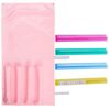 OLYCRAFT Mahjong Bags Protective Sleeve Pink Mahjong Rack Bag with 4Pcs Mah Jong Racks with Pusher Portable Mah Jong Accessories for Game Night Family Gathering Camping Club Party Travel