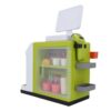 Omquot Cash Register Toy Set with Coffee Maker and Barcode Scanner for Children Imaginative Game ABS Plastic