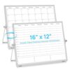 ONAVIA Desktop Weekly Calendar Whiteboard with Stand,16x12 Dry Erase Board