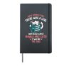 Once upon a time there was a girl who loved cats and books Hardcover Journal, Black