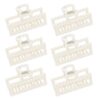 Ondder 6 Pcs Pearl Square Claw Clips, Non-Slip Big Hair Claws for Women Girls, Fashion Pearl Hair Accessories for Thick/Thin Hair