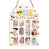 One Happy Dude Birthday Board, 12 Monthly Baby Milestone Wooden Sign-D24