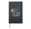 One Lucky Teacher Dandelion Shamrock St Patrick's Day Hardcover Journal, Black