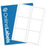 OnlineLabels 3.5" x 3.5" Rect. Labels - Recycled White Matte - 25 Sheets