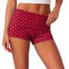 ONLYSTORY Womens Fold Over Shorts Y2K Micro Mini Lounge Pjs Shorts,PDR,L