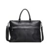 ONMYJFD Black Genuine Leather Laptop Tote Bag for Men Business