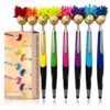 ONQLKL Pens,Assorted Colors Pens,8pcs Mop Head Ballpoint Pens, Funny Mophea Topper Pen with Plush Hair Writing Click Pen Portable Cute Cartoon Multi-function Signing Pens (colored ballpoint pen)