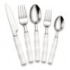 ONUIFIKE 304 Stainless Steel Flatware Set, Resin Bamboo-Style Handles