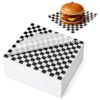 Oomcu Black & White Checkered Dry Waxed Deli Paper, 7x7in, 200 Sheets