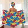 Opuasis Bath Towel Wrap Set with Hair Turban,Bath Wrap Towel for Woman