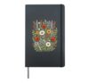 Orange Poppy Daisy Wildflowers Botanical Floral Hardcover Journal, Black