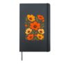 Orange Poppy Wildflowers Botanical Floral Hardcover Journal, Black